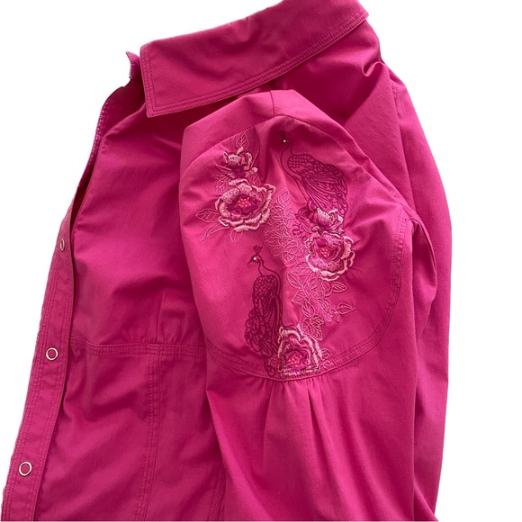 Pink Embroidered Long Sleeve Shirt - Picture 3 of 14